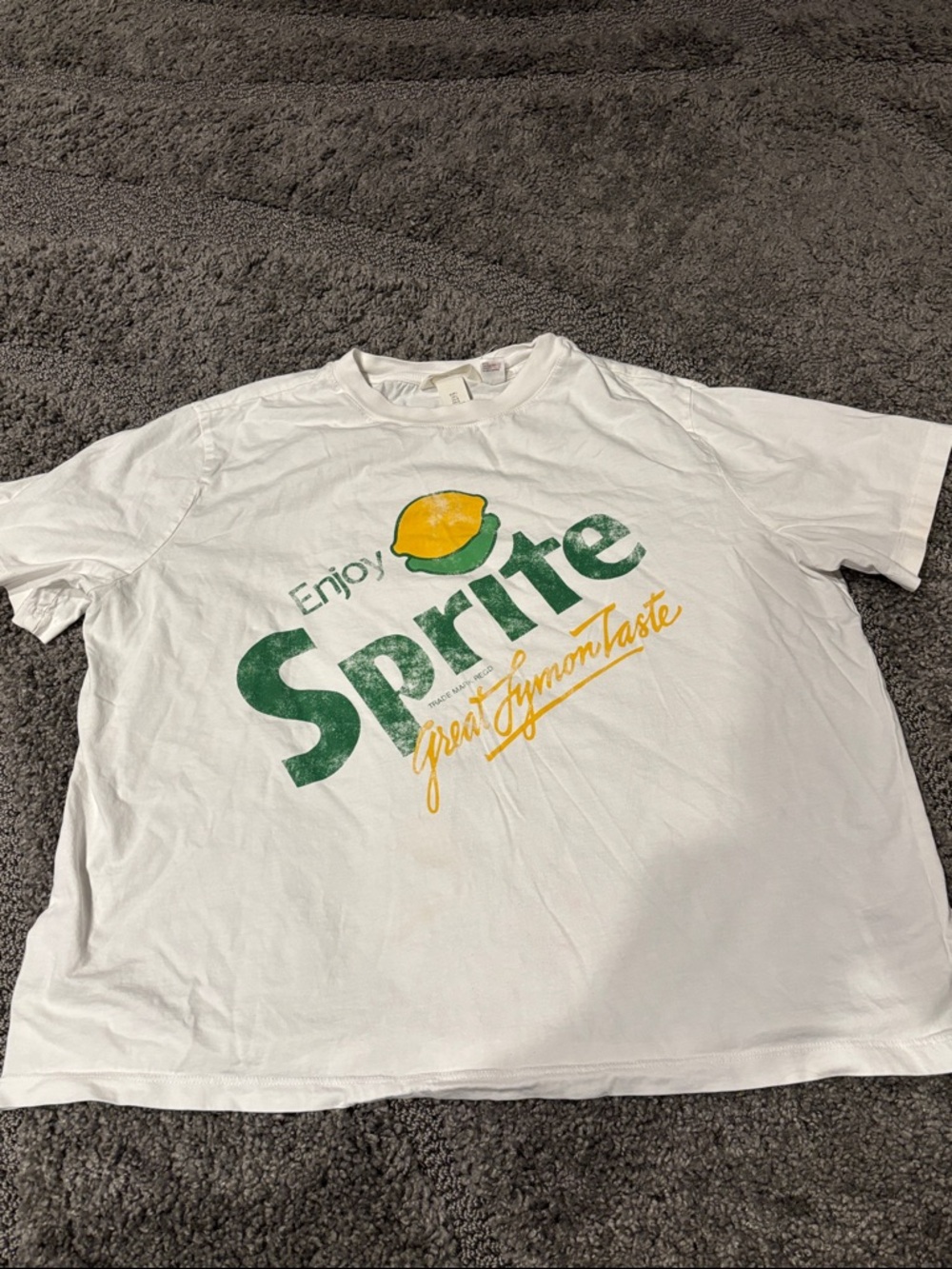 H&M Enjoy Sprite Graphic Tee - White with Green & Yellow Logo